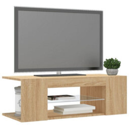 Vidaxl Tv Cabinet With Led Lights Sonoma Oak 90X39X30 Cm - thumbnail 7