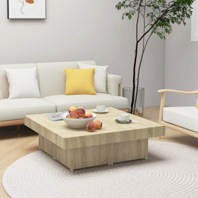 Berkfield Coffee Table Sonoma Oak 90X90X28 Cm Engineered Wood - image 1