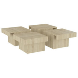 Berkfield Coffee Table Sonoma Oak 90X90X28 Cm Engineered Wood - thumbnail 4