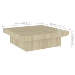 Berkfield Coffee Table Sonoma Oak 90X90X28 Cm Engineered Wood - thumbnail 7
