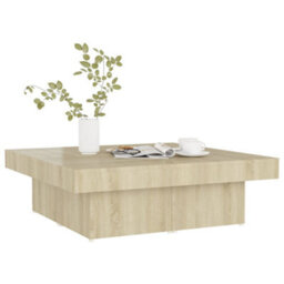 Berkfield Coffee Table Sonoma Oak 90X90X28 Cm Engineered Wood - thumbnail 3