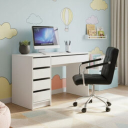 Ada Desk Robust Laminated Board With Abs Edges White Matt - thumbnail 2