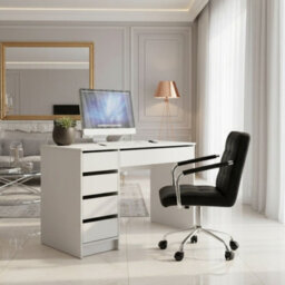 Ada Desk Robust Laminated Board With Abs Edges White Matt - thumbnail 1