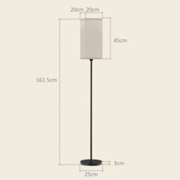 Wyld Haus Sekafi 161.5Cm Black Metal Floor Lamp With Beige Faux Linen Shade And Foot Switch - thumbnail 3