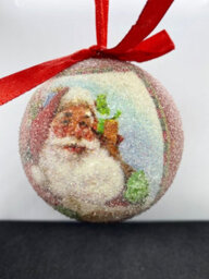 Premier Decorations Limited Set Of 3 Traditional Santa Christmas Tree Decoration Baubles 75mm - thumbnail 2