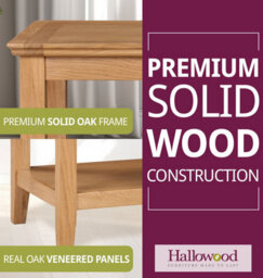 Hallowood Furniture Hereford Oak Coffee Table - thumbnail 4