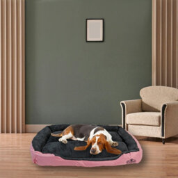 Actiaspet Faux Fur Pet Bed Pink/grey Large - thumbnail 3