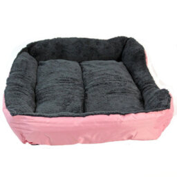 Actiaspet Faux Fur Pet Bed Pink/grey Large - thumbnail 5