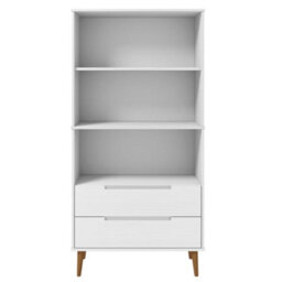 Berkfield Bookcase Molde White 85X35X170,5 Cm Solid Wood Pine - thumbnail 4