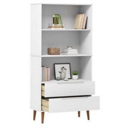 Berkfield Bookcase Molde White 85X35X170,5 Cm Solid Wood Pine - thumbnail 3
