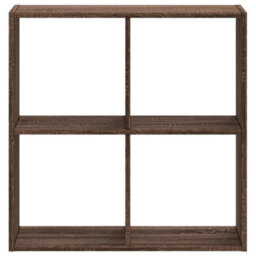 Berkfield Bookcase Brown Oak 68.5X32X68.5 Cm Engineered Wood - thumbnail 4