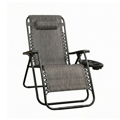 Royalford Zero Gravity Chair Grey Folding Garden Recliner 120Kg Support - image 1