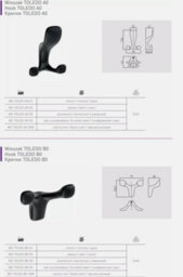 B2C Coat Hat Hooks Twin Robe Door Dress Bathroom Towel Bag Wall Hanger Black Matt Toledo A - thumbnail 4