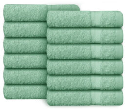 Casabella Premium Quality 12 Seafoam Face Towels 30X30Cm Highly Absorbent Face Cloth Set, 100% Combed Cotton 650 Gsm - thumbnail 1