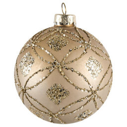 Beliani Set Of 24 Baubles Winterlight Glass Rose Gold - thumbnail 4