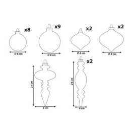 Beliani Set Of 24 Baubles Winterlight Glass Rose Gold - thumbnail 3