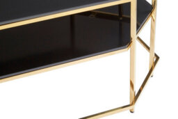 Orsina Luxe Black Tempered Glass Coffee Table, Functional Storage Of Display Table, Spacious Table With Storage - thumbnail 5