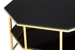 Orsina Luxe Black Tempered Glass Coffee Table, Functional Storage Of Display Table, Spacious Table With Storage - thumbnail 4