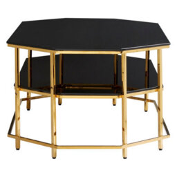 Orsina Luxe Black Tempered Glass Coffee Table, Functional Storage Of Display Table, Spacious Table With Storage - thumbnail 3