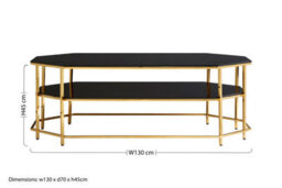 Orsina Luxe Black Tempered Glass Coffee Table, Functional Storage Of Display Table, Spacious Table With Storage - thumbnail 6
