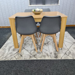 Kitchen Dining Table With 4 Chairs Dining Table Room Set 4 Wooden Oak Effect Table 4 Grey Tulip Chairs Furniture Kosy Koala - thumbnail 5