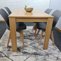 Kitchen Dining Table With 4 Chairs Dining Table Room Set 4 Wooden Oak Effect Table 4 Grey Tulip Chairs Furniture Kosy Koala - thumbnail 4