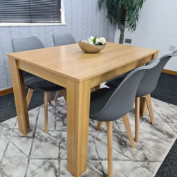 Kitchen Dining Table With 4 Chairs Dining Table Room Set 4 Wooden Oak Effect Table 4 Grey Tulip Chairs Furniture Kosy Koala - thumbnail 8