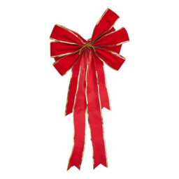 Living And Home 2-Pack Red Christmas Tree Tree Top Decoration Pendant Bow - thumbnail 5