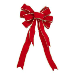 Living And Home 2-Pack Red Christmas Tree Tree Top Decoration Pendant Bow - thumbnail 2