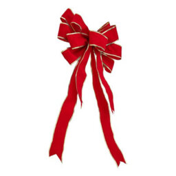 Living And Home 2-Pack Red Christmas Tree Tree Top Decoration Pendant Bow - thumbnail 3