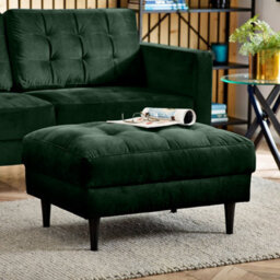 Furniturebox Uk Jenna Emerald Green Velvet Footstool