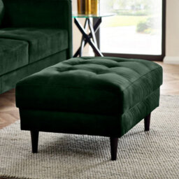 Furniturebox Uk Jenna Emerald Green Velvet Footstool - thumbnail 2