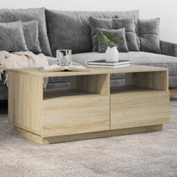 Berkfield Coffee Table With Led Lights Sonoma Oak 90X49X40 Cm - thumbnail 1