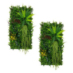 MonsterShop 2Pcs Artificial Plant Wall Panel 50 X 100Cm Alina Living Foliage Greenery Tiles Indoor Outdoor Weather & Uv Resistant - thumbnail 1