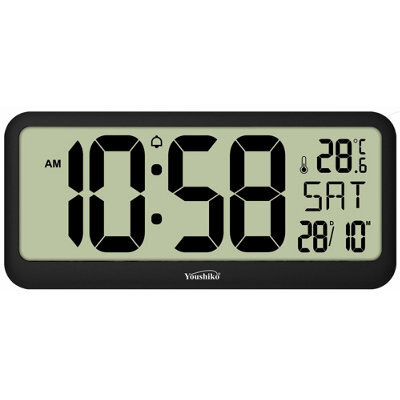 Youshiko Extra Large Xl Jumbo Radio Controlled Digital Silent Wall Clock (Official Uk Version) Xxl Bold Time Digits - image 1