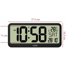 Youshiko Extra Large Xl Jumbo Radio Controlled Digital Silent Wall Clock (Official Uk Version) Xxl Bold Time Digits - thumbnail 2