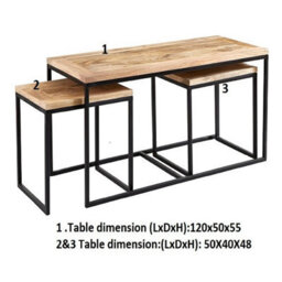 Wyld Haus Toivakka Set Of 3 Industrial Reclaimed Wood Nesting Coffee Tables - thumbnail 3