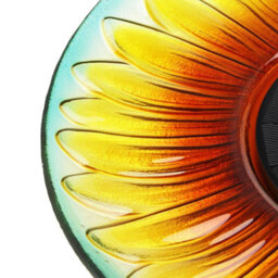 Taylor & Brown Solar Glass Bird Bath Fountain, Handpainted Sunflower, 16Inch, Outdoor Garden Décor With Metal Stand - thumbnail 4