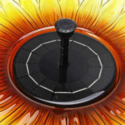 Taylor & Brown Solar Glass Bird Bath Fountain, Handpainted Sunflower, 16Inch, Outdoor Garden Décor With Metal Stand - thumbnail 8
