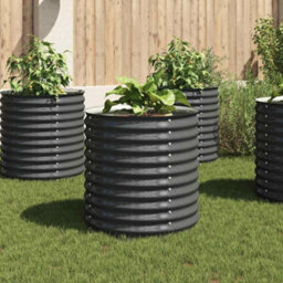 Berkfield Practical Garden Raised Bed 80X80X81 Cm Galvanised Steel Grey - thumbnail 2