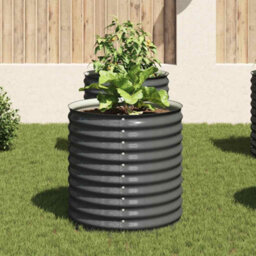 Berkfield Practical Garden Raised Bed 80X80X81 Cm Galvanised Steel Grey - thumbnail 3