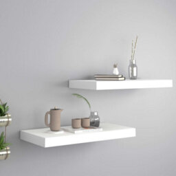 Berkfield Floating Wall Shelves 2 Pcs White 50X23X3.8 Cm Mdf - thumbnail 1
