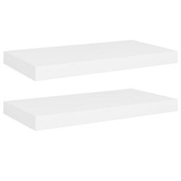 Berkfield Floating Wall Shelves 2 Pcs White 50X23X3.8 Cm Mdf - thumbnail 2