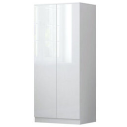 Fwstyle Stora 2 Door Double White Gloss Wardrobe Push To Open Soft Close (H) 180 (W) 80 (D) 50Cm - thumbnail 4