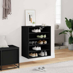 Berkfield Durable Shoe Cabinet Black 60X35X70 Cm Engineered Wood - thumbnail 3