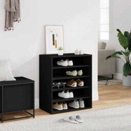 Berkfield Durable Shoe Cabinet Black 60X35X70 Cm Engineered Wood - thumbnail 2