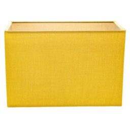 Happy Homewares Contemporary And Stylish Vivid Mustard Ochre Linen Fabric Rectangular Lamp Shade