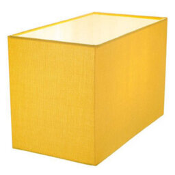 Happy Homewares Contemporary And Stylish Vivid Mustard Ochre Linen Fabric Rectangular Lamp Shade - thumbnail 4