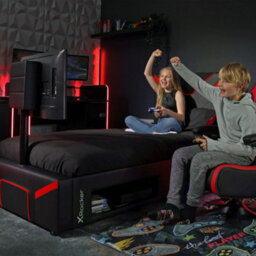 X Rocker Cerberus Twist Single Tv Gaming Bed With Mattress - Black / Red - thumbnail 9