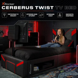 X Rocker Cerberus Twist Single Tv Gaming Bed With Mattress - Black / Red - thumbnail 2